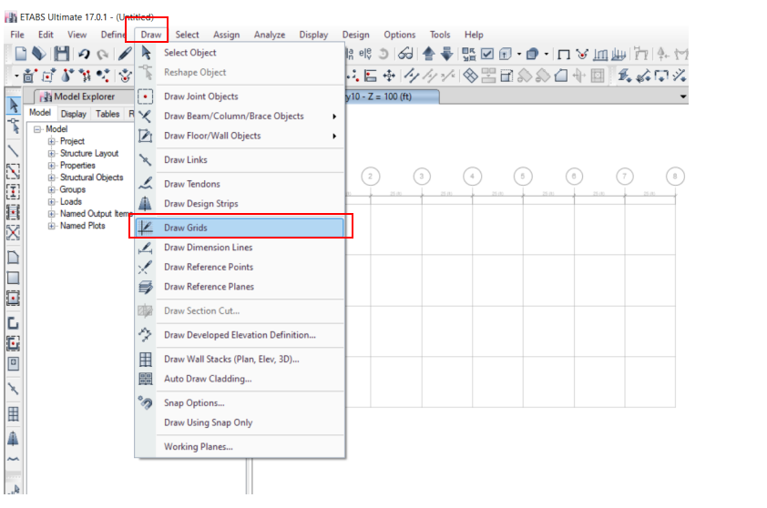 Draw > Draw Grids